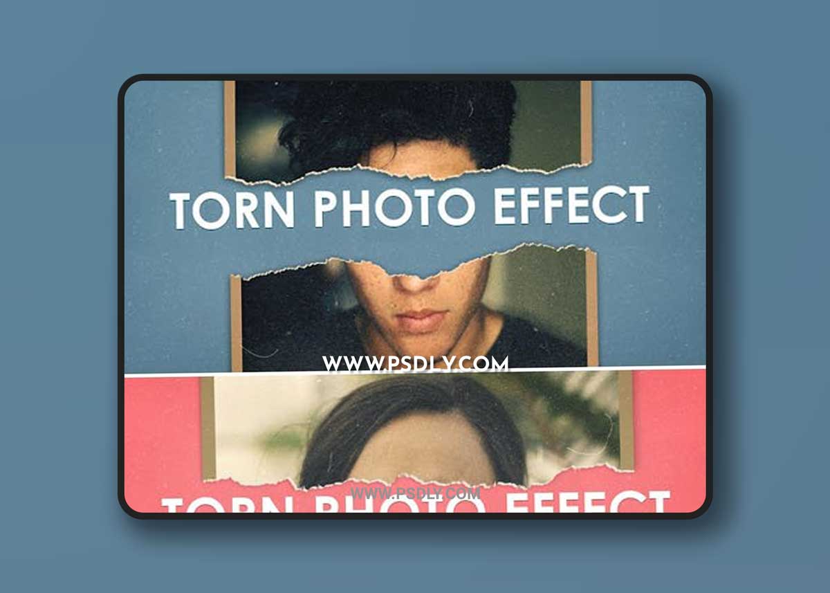 Torn Photo Effect for Photoshop + Brushes + Tutorial