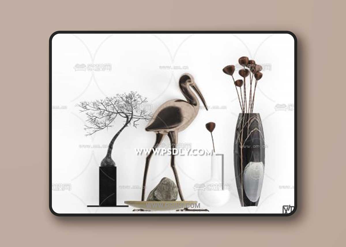 Vase Dry Branch Decoration 3D Models