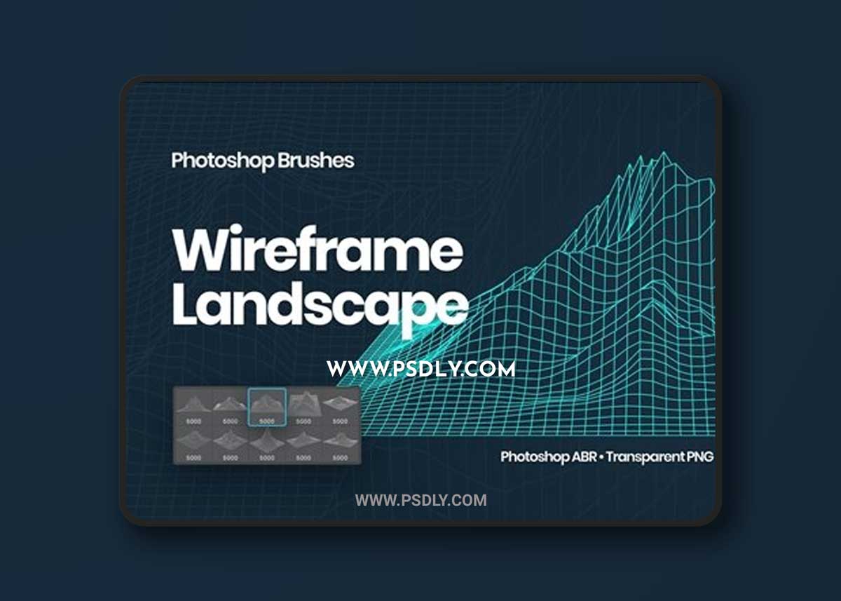 Wireframe Landscape Photoshop Brushes
