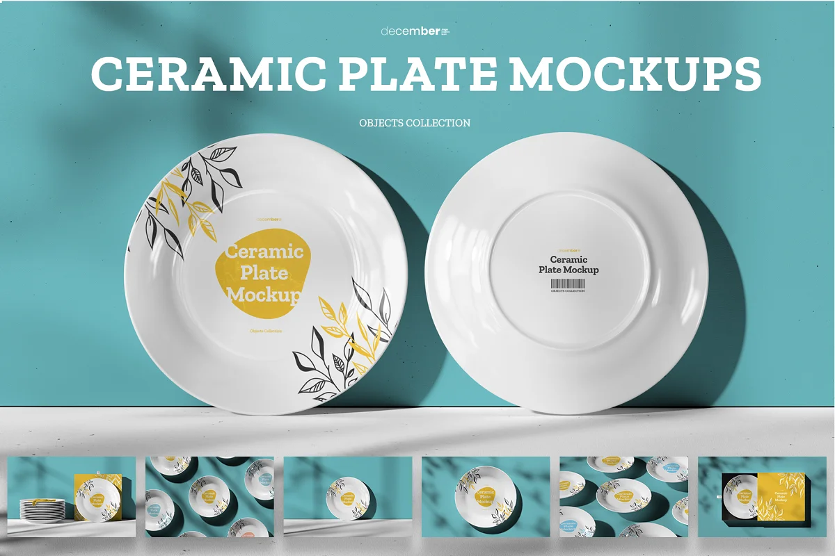 CreativeMarket - 7 Mockups Ceramic Plates 6628799