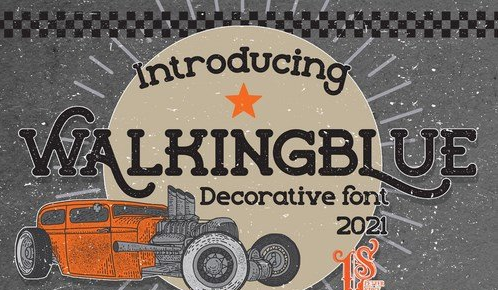 Walkingblue - Retro Rough Font