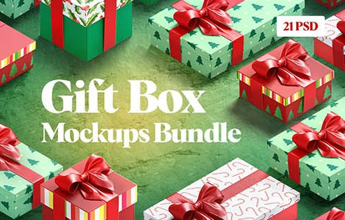 CreativeMarket - Gift Box Mockups Bundle 6617999