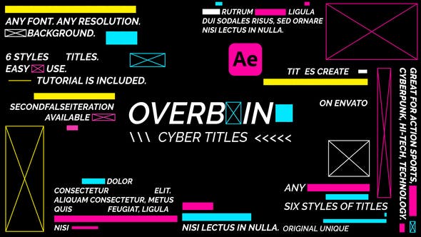 Videohive Overblink - Cyber Titles | After Effects 34621831