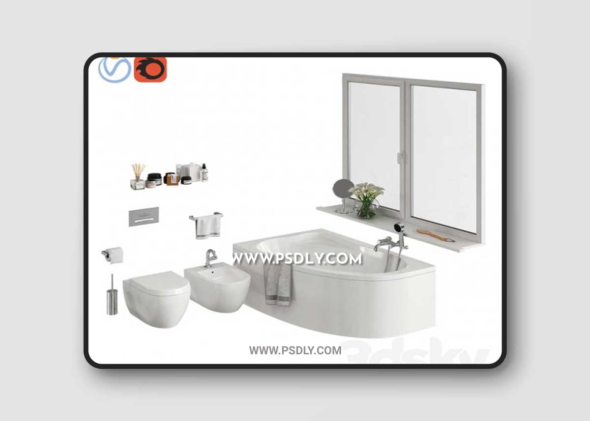 Bathroom Set 2 Part 2 3D Models