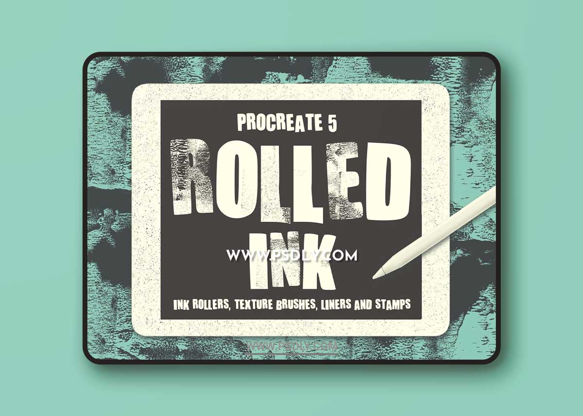 CreativeMarket - ROLLED INK BRUSHES FOR PROCREATE 5 3373758