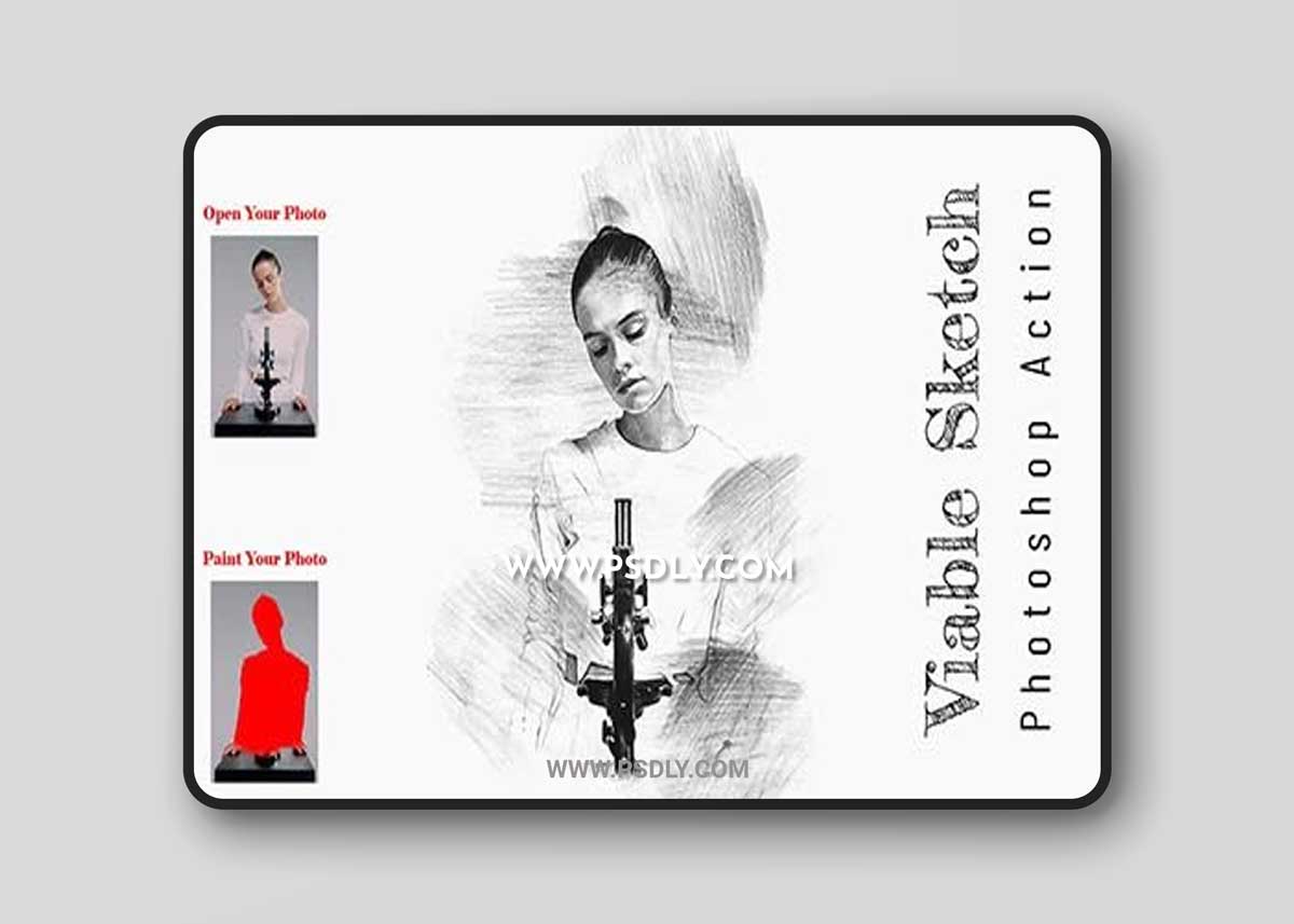 CreativeMarket - Viable Sketch Photoshop Action 6733289