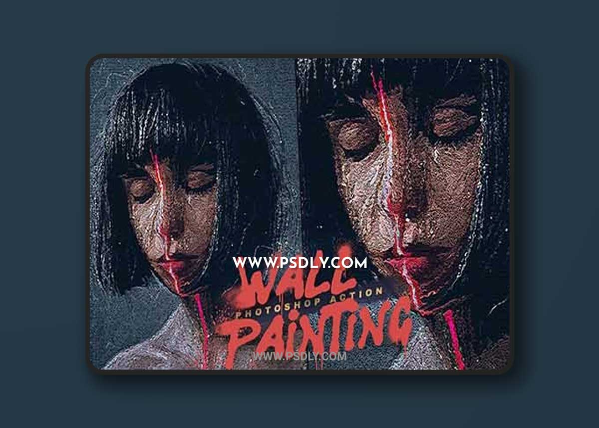 CreativeMarket - Wall Painting Photoshop Action 6528095