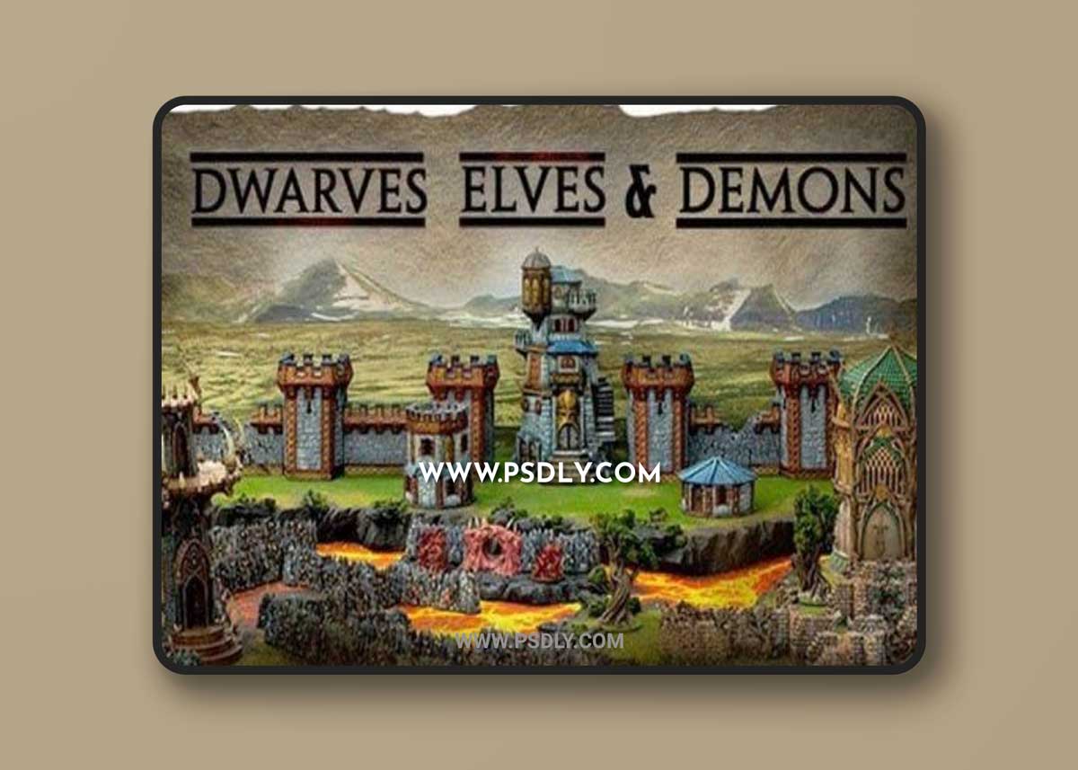 Dwarves Elves and Demons Printed Scenery 3D Models