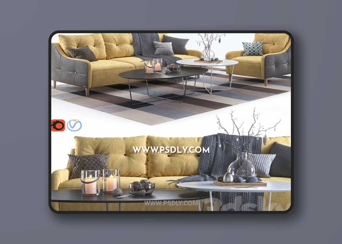 Jenson armchair and sofa #1 3D Models