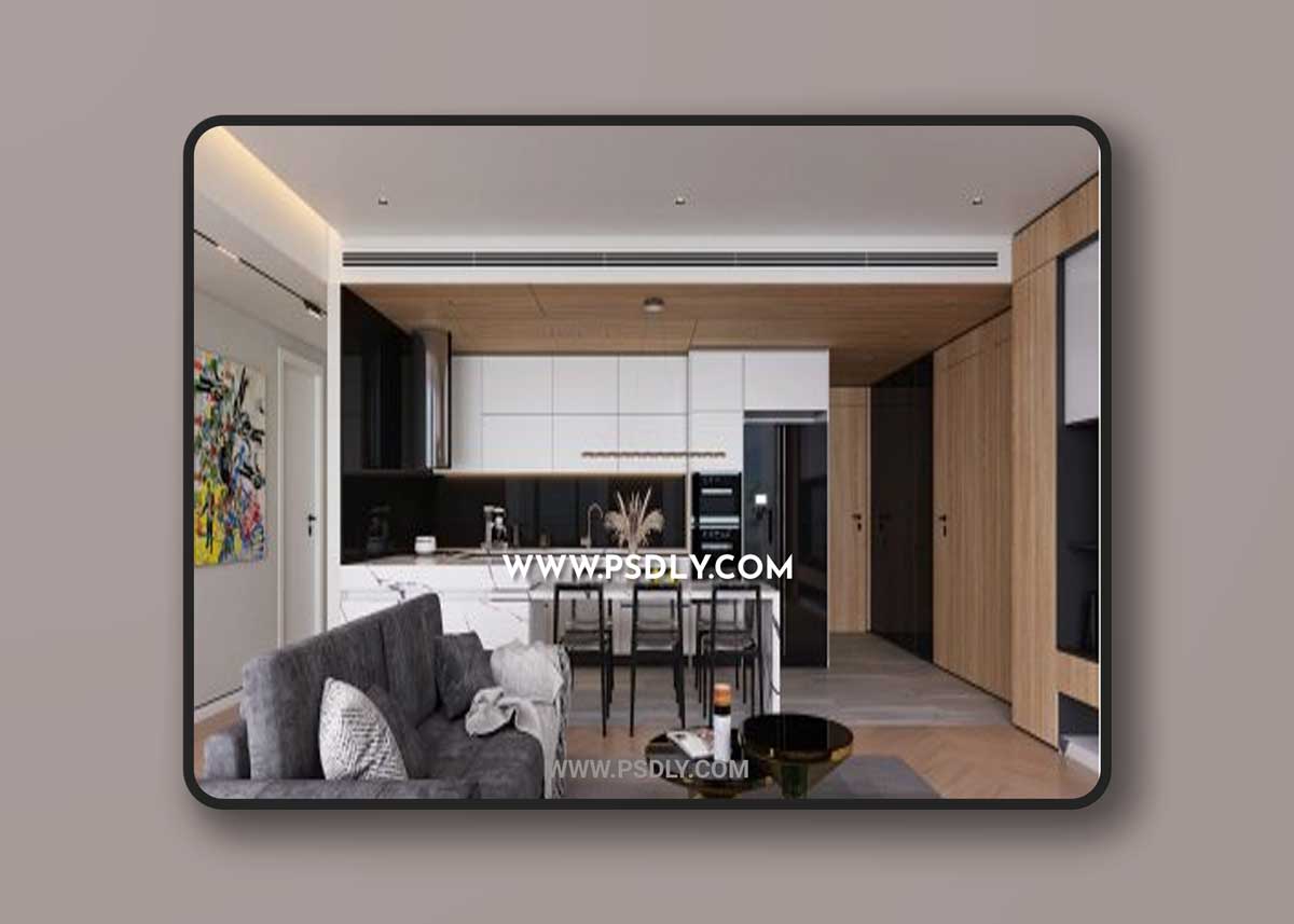 Living Room – Kitchen Interior by Ngo Dung