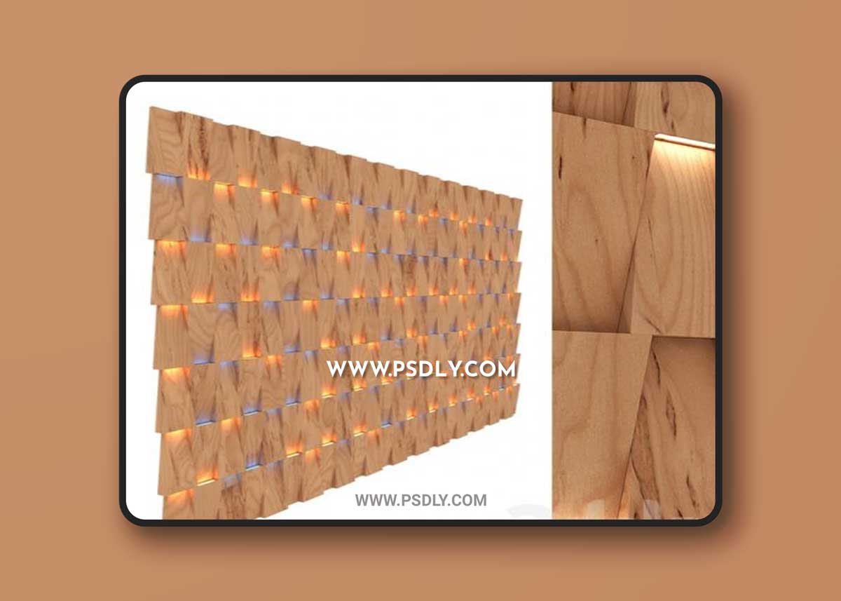 Modern 3D wall panel with lighting variation