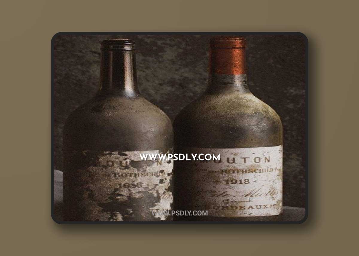Mouton Bordeux 1918 Wine Bottles