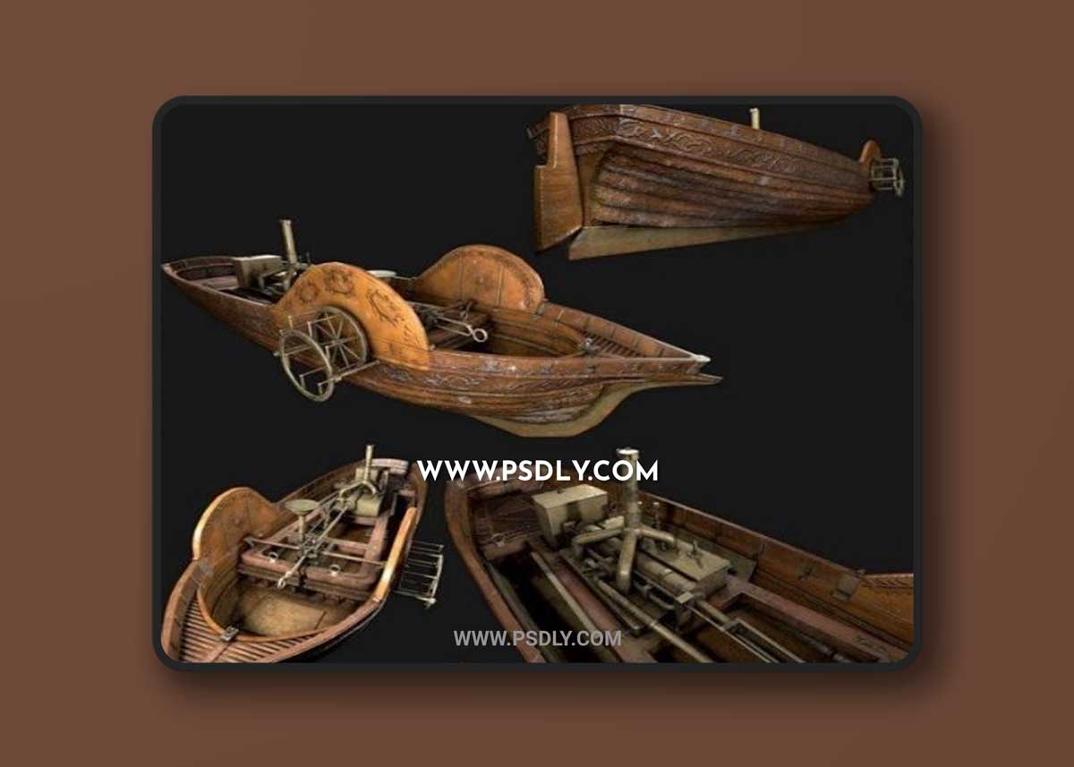 Pyroscaphe – 1783 Original Steamboat 3D Models