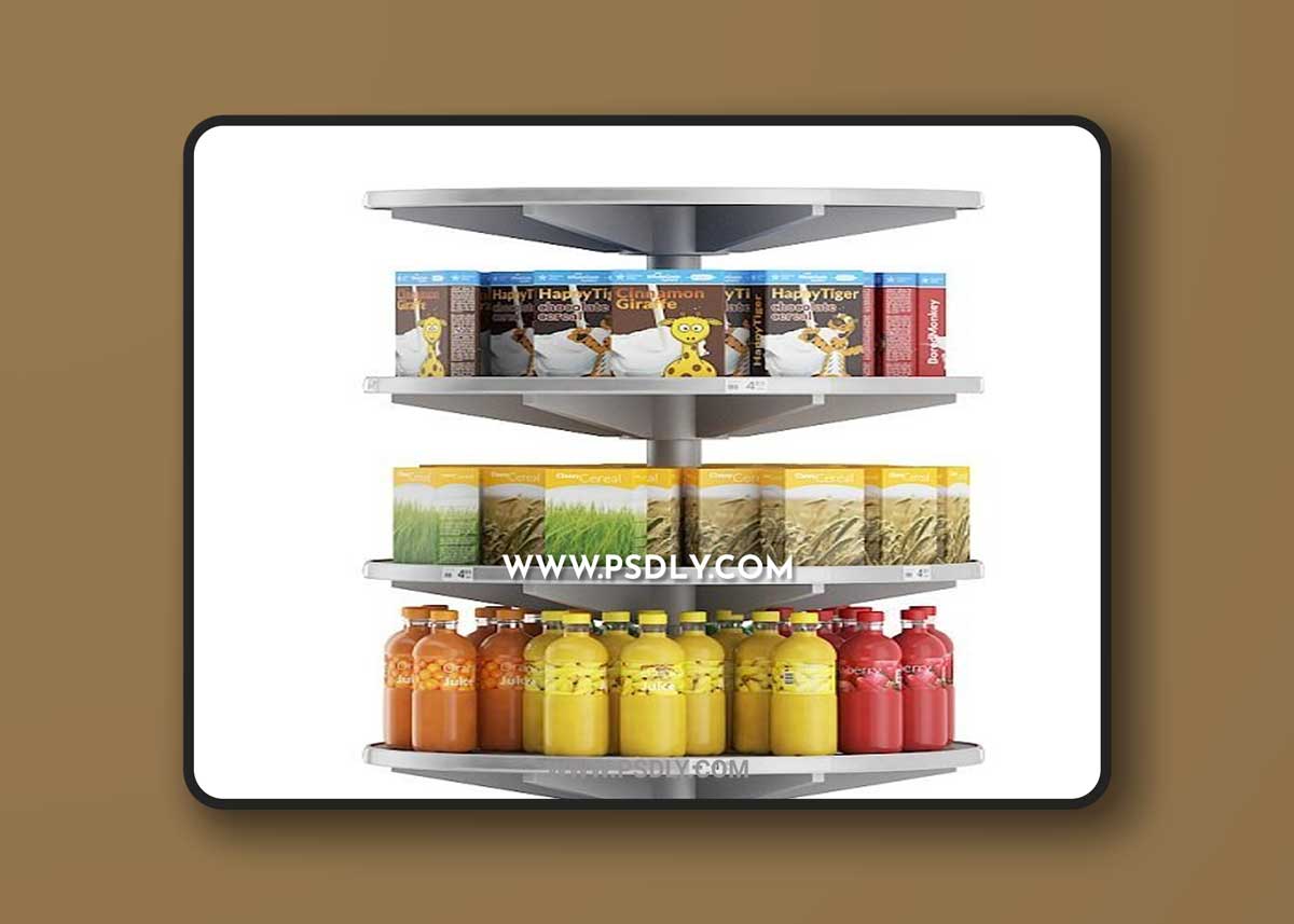Round Market Shelf 3d Model