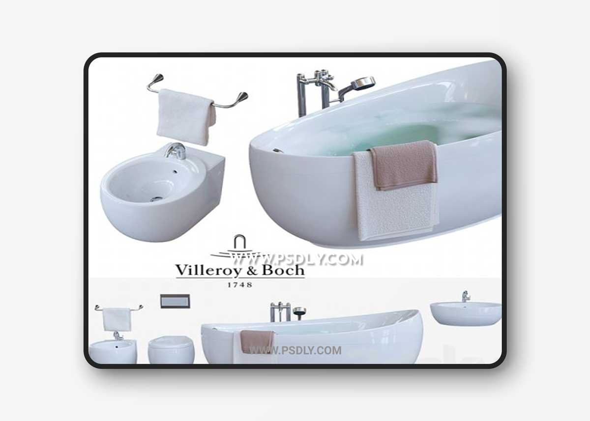 Set of plumbing Villeroy & Boch Aveo 3D Models