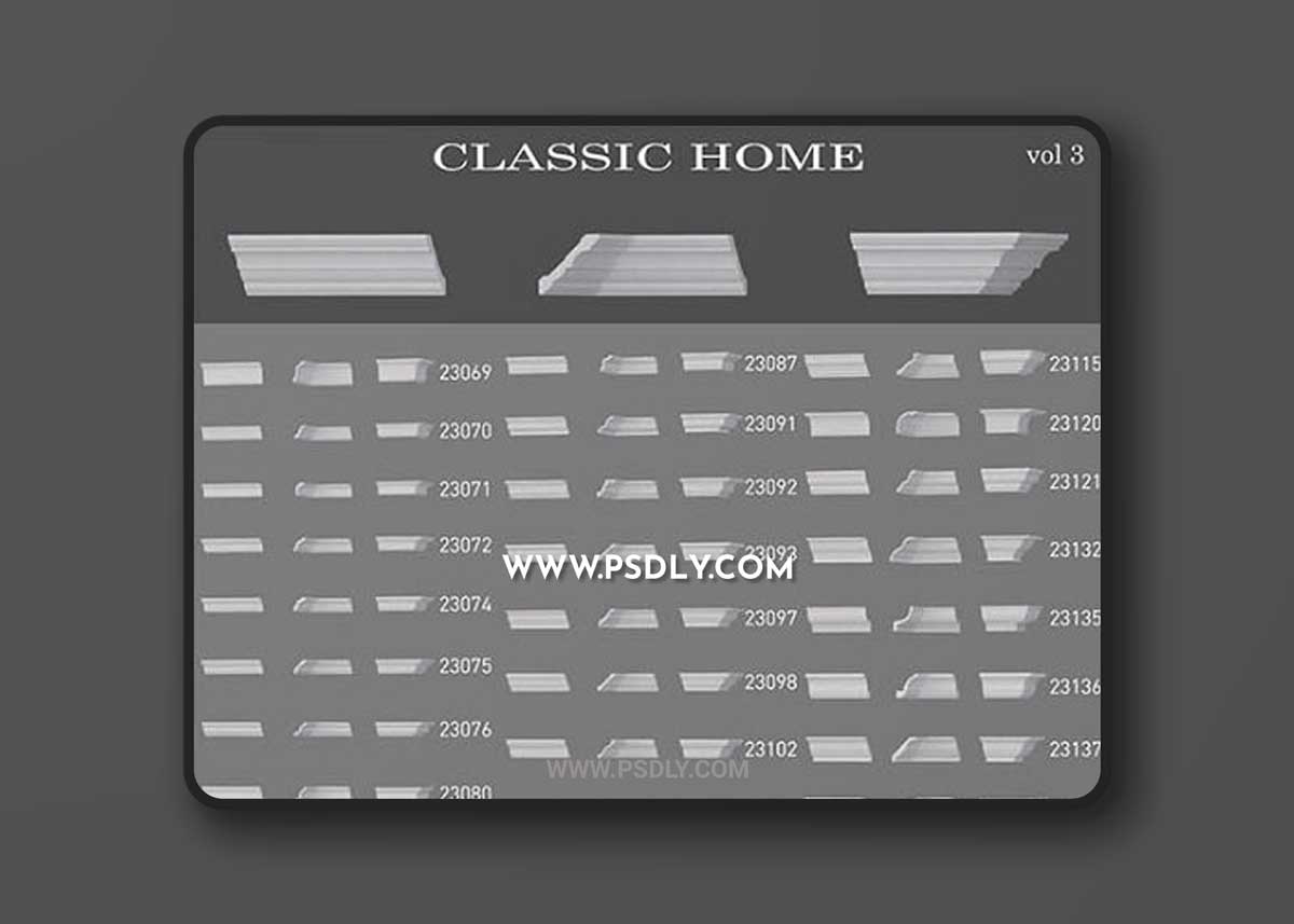 Stucco Ceiling Cornice 3D Models