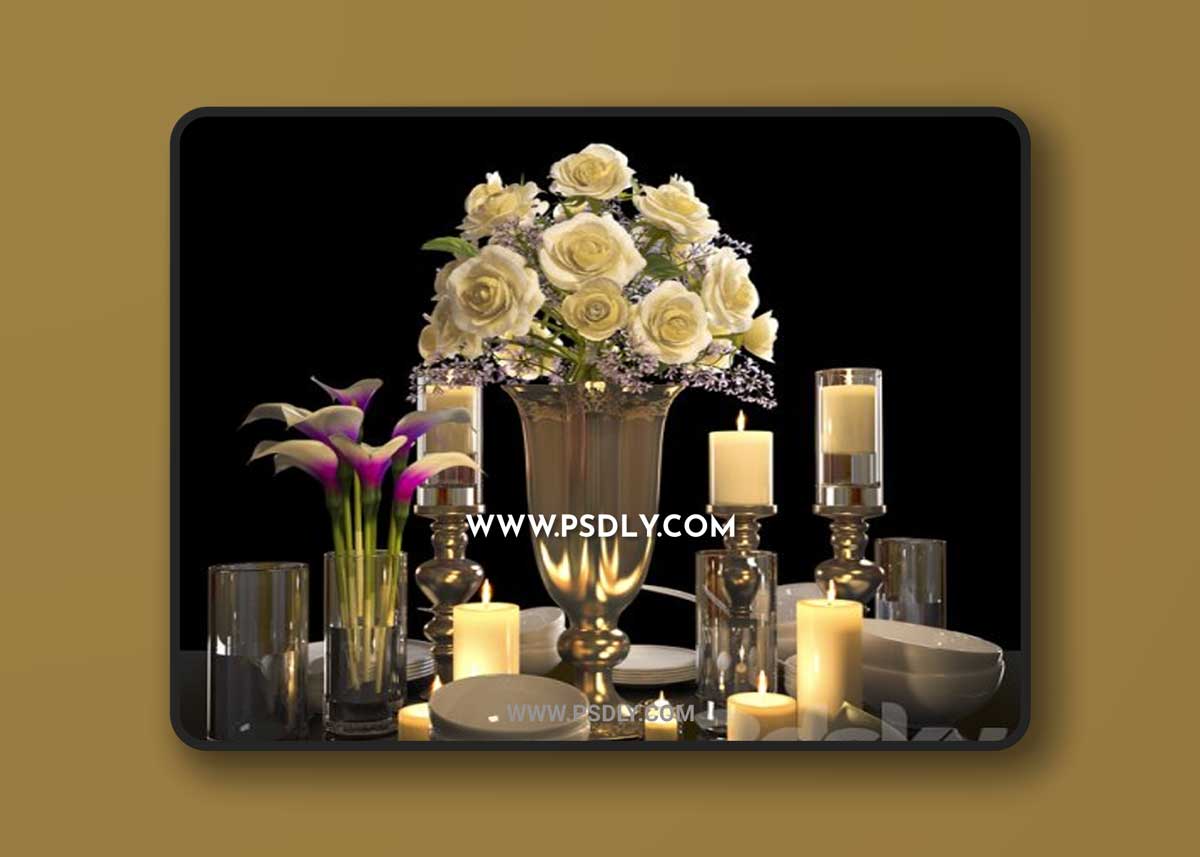 TABLEWARE 2 with ROSE 3D Models
