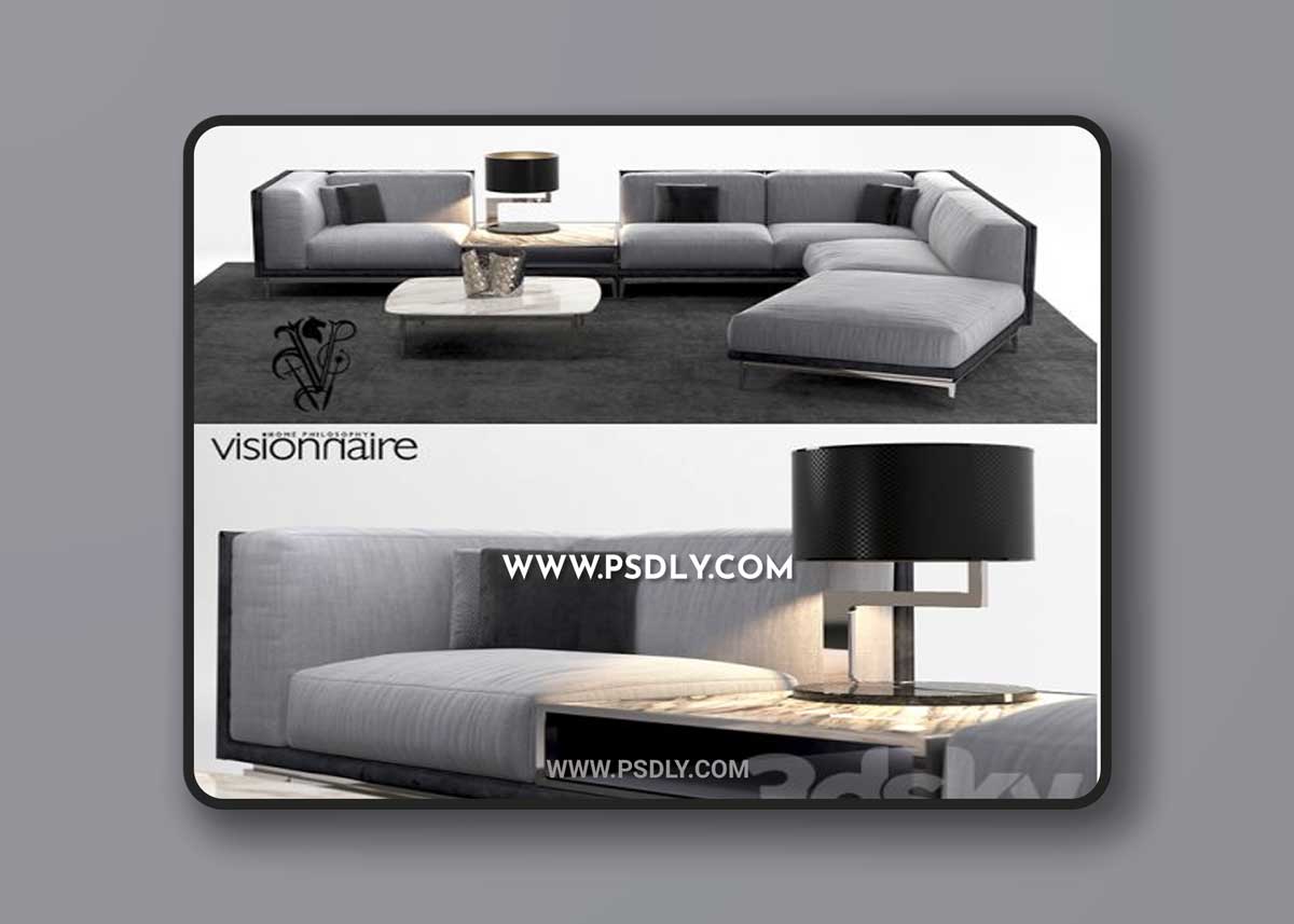 Visionnaire Legend L sofa set - 3D Models - 3DSKY