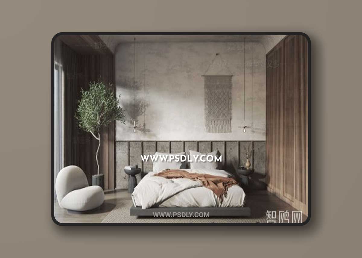 Wabi-Sabi-style bedroom 03 3D Models