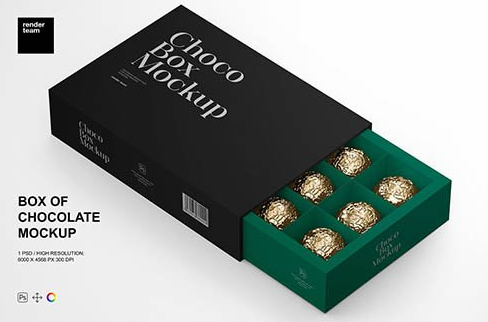 CreativeMarket - Box Of Chocolates Mockup 6631094