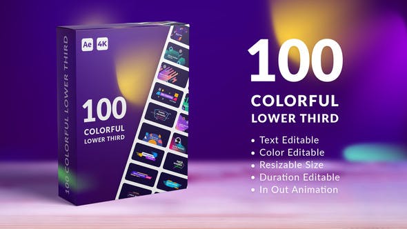 Videohive 100 Colorful Lower Thirds | After Effects 35584463