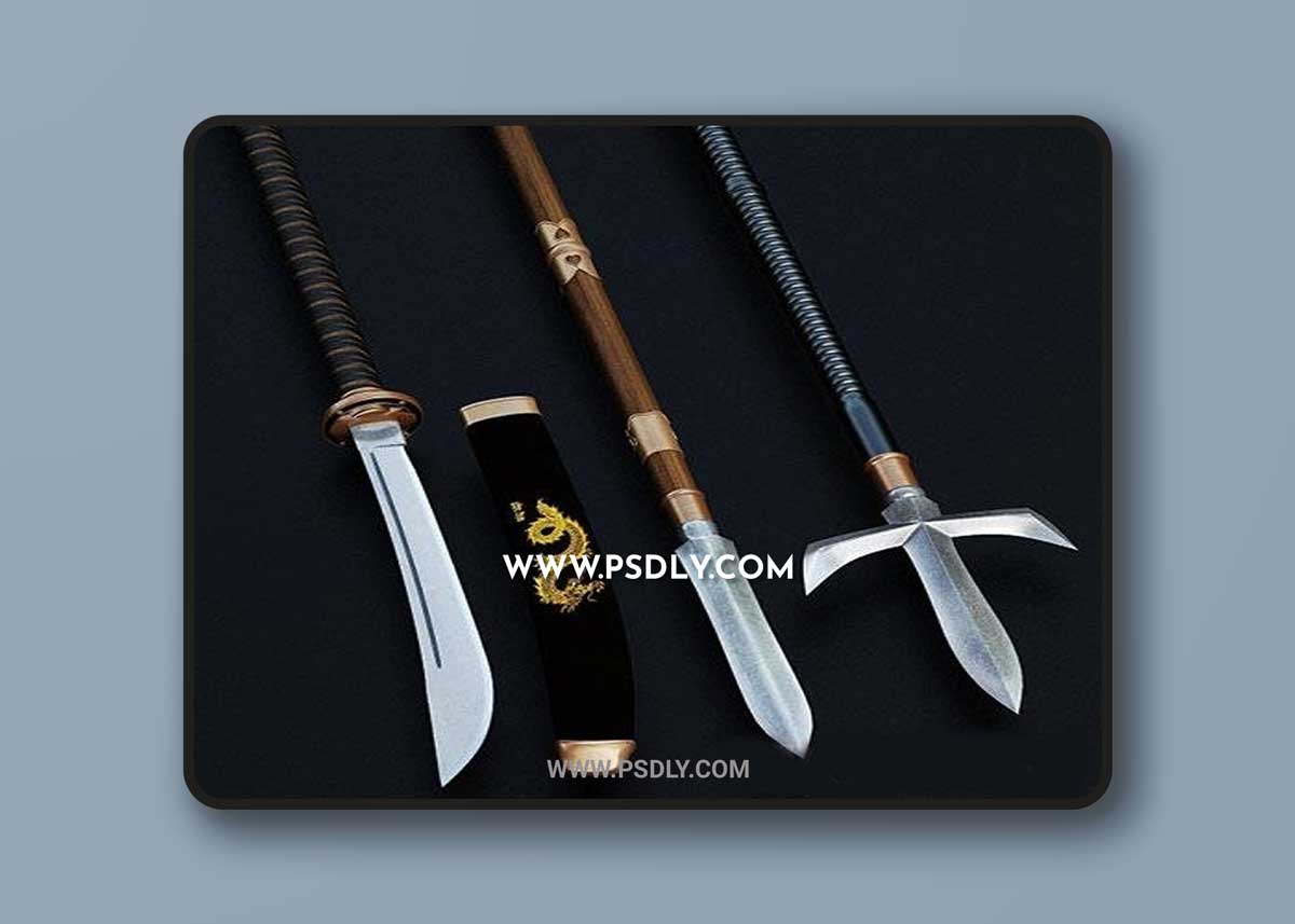 3D Models Japanese traditional weapons