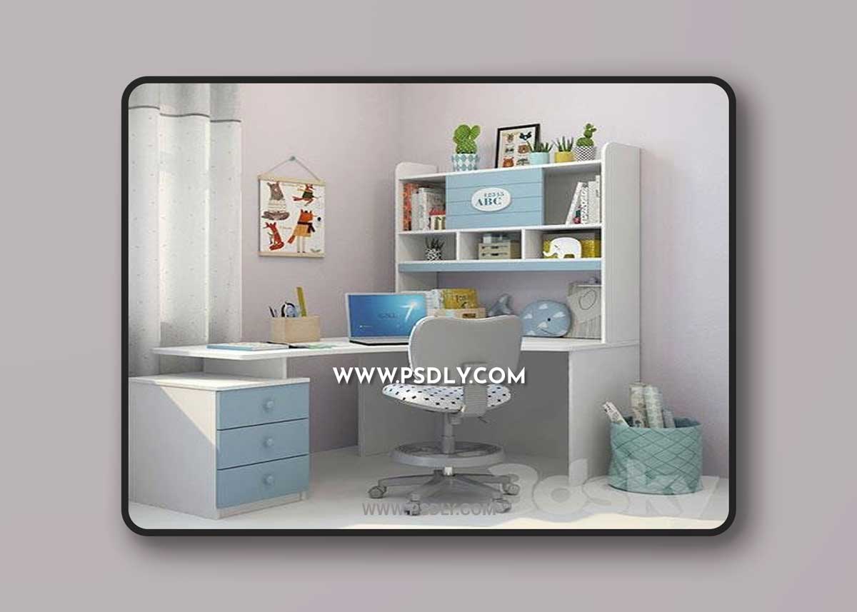 3D Models Writing desk and decor for a nursery 3
