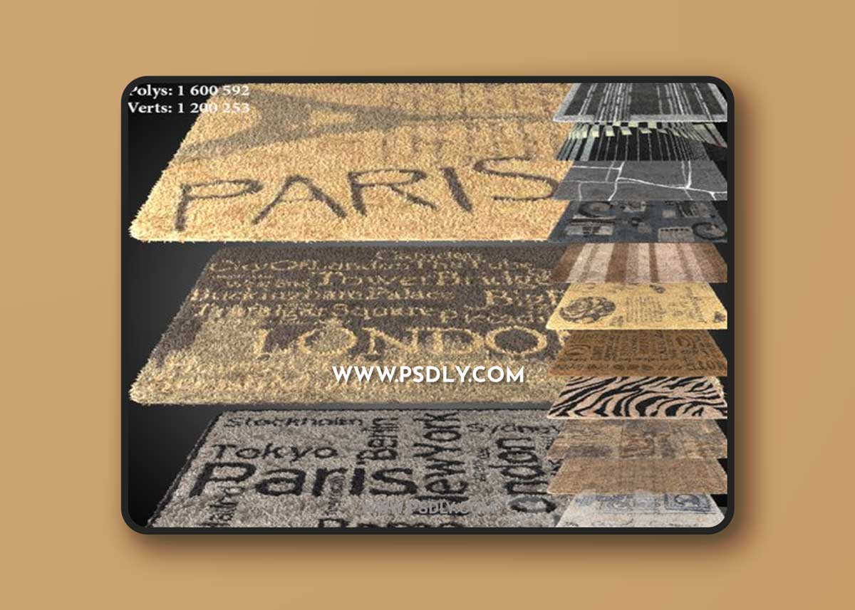 A selection of carpets 1600h2300 (15 pcs.) 3D Model