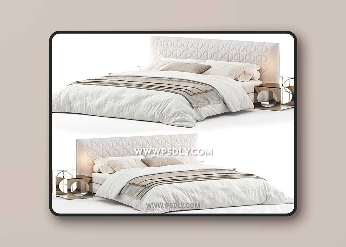 Bed minotti curtis 3D Model