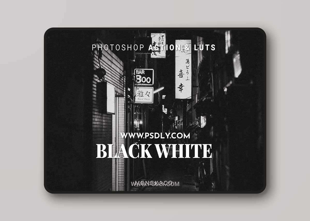 Black White Photoshop Action & LUTs