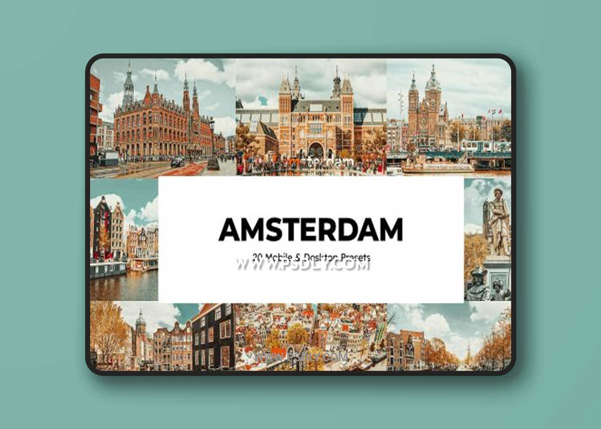 CreativeMarket - 20 Amsterdam Lightroom Presets LUTs 6789084
