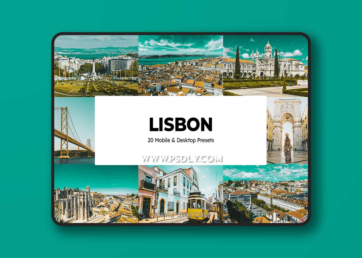 CreativeMarket - 20 Lisbon Lightroom Presets LUTs 6829616