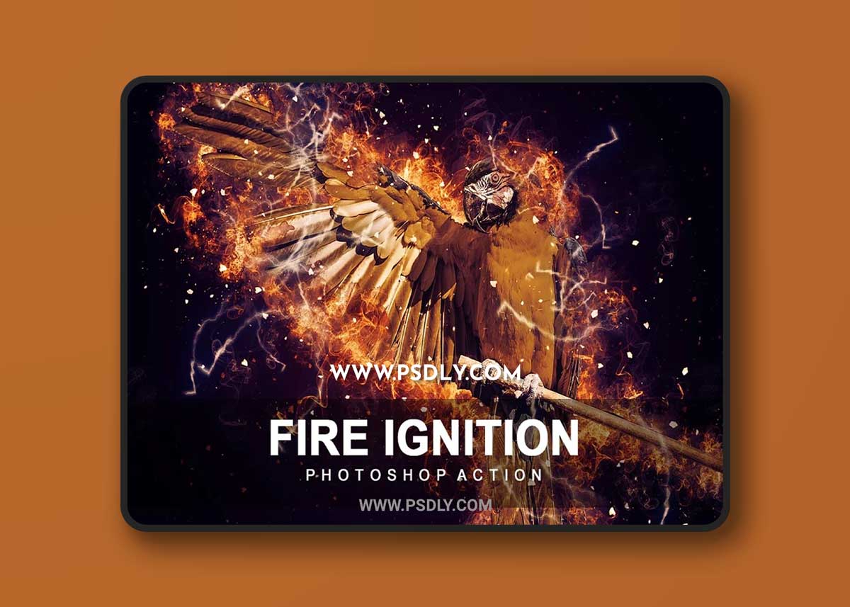 CreativeMarket - Fire Ignition Photoshop Action 6800279