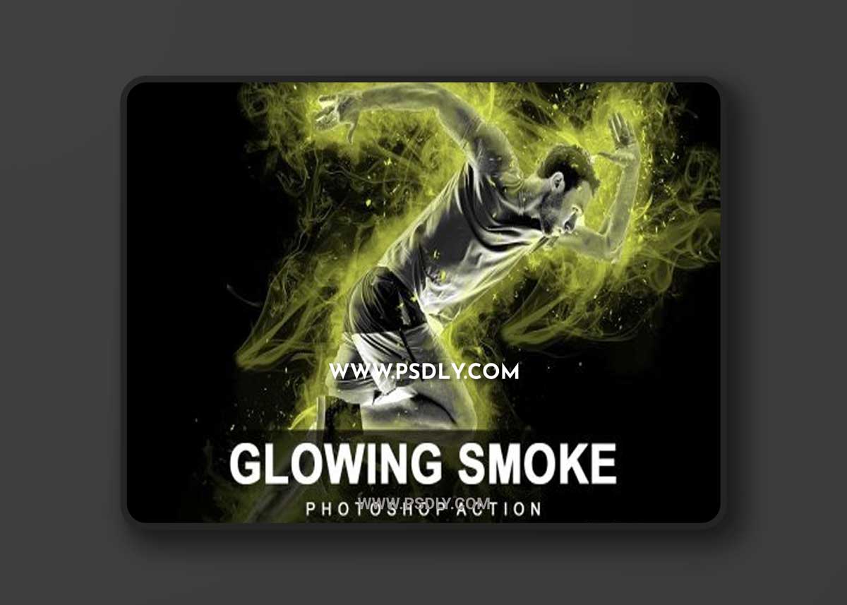 CreativeMarket - Glowing Smoke Photoshop Action 6800298