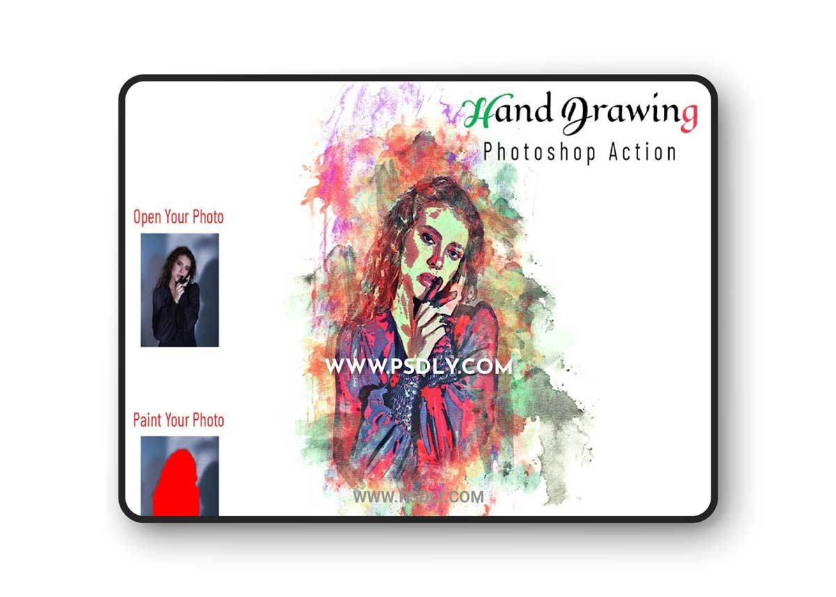 CreativeMarket - Hand Drawing Photoshop Action 6897652