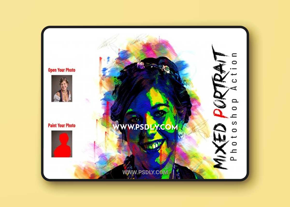 CreativeMarket - Mixed Portrait Photoshop Action 6831995