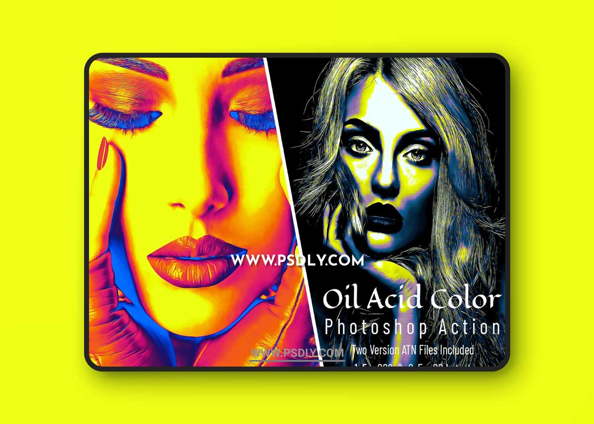 CreativeMarket - Oil Acid Color Photoshop Action 6854841