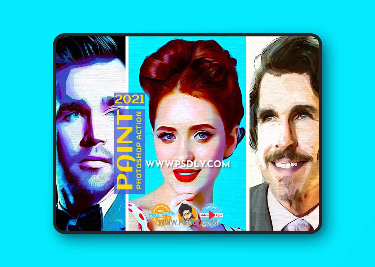 CreativeMarket - Paint Abstract Canvas PS Action 6590293