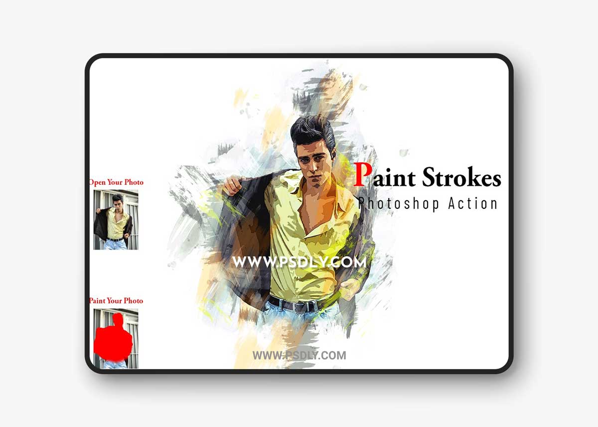 CreativeMarket - Paint Strokes Photoshop Action 6806219