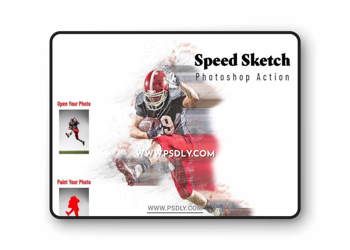 CreativeMarket - Speed Sketch Photoshop Action 6852638