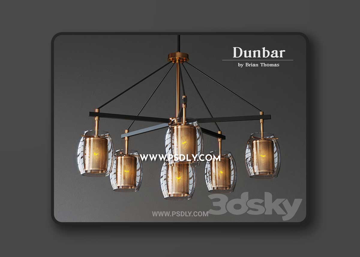 Dunbar 6 Light Chandelier 3D Model