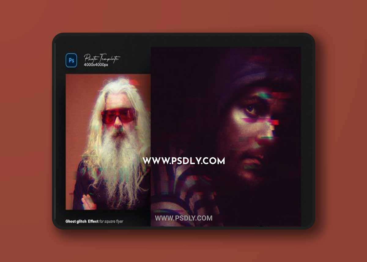 Ghost glitch Effect for square flyer