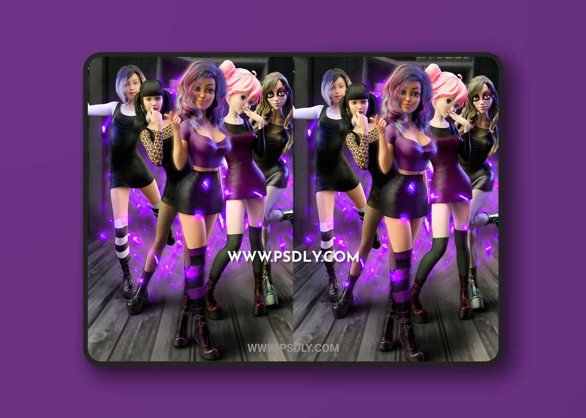 Gothic Girl Outfit for Helena and Genesis 8 Females