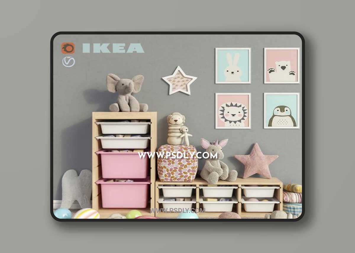 IKEA storage furniture, toys and decor for a children's room set 3