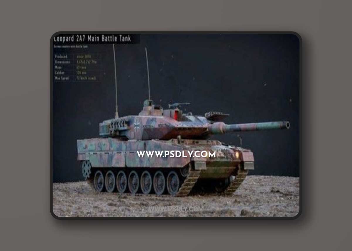 Leopard 2A7 German Tank 3D Model