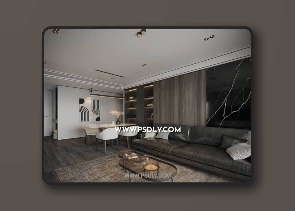 Living Room – Kitchen Interior by Tang Ba Hung