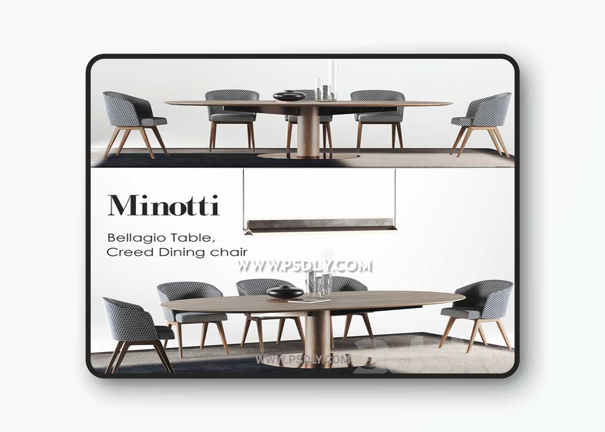 Minotti Bellagio set 3d Model