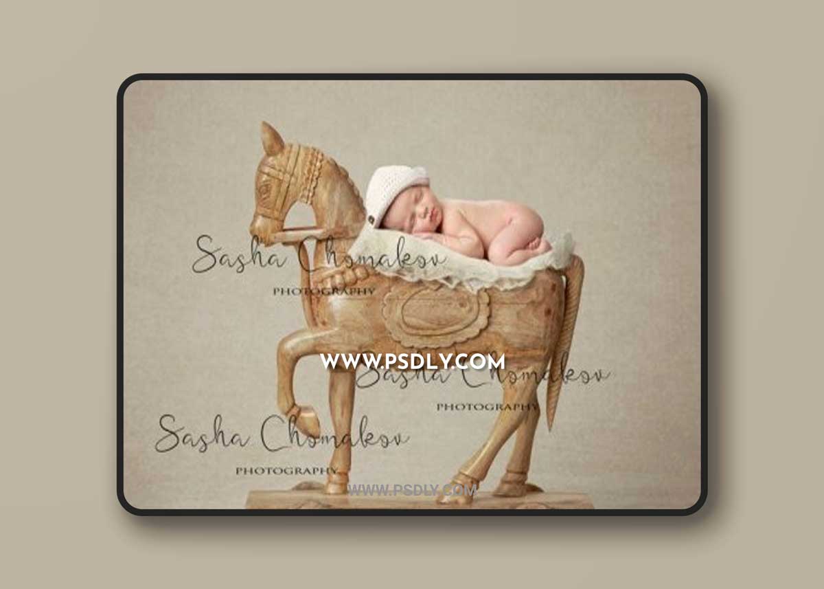 Newborn Backdrop - Wooden horse