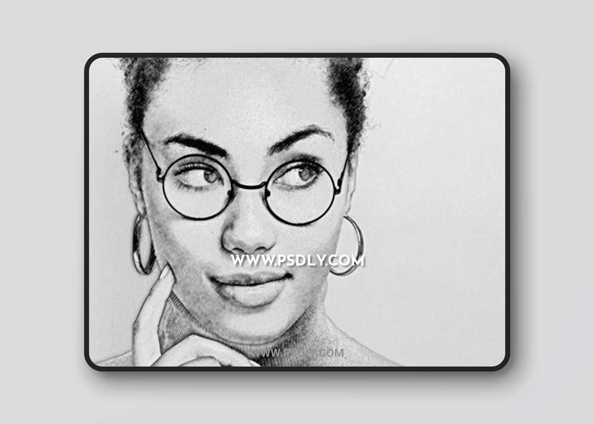 Pencil Drawing Photo Effect Mockup 470949012