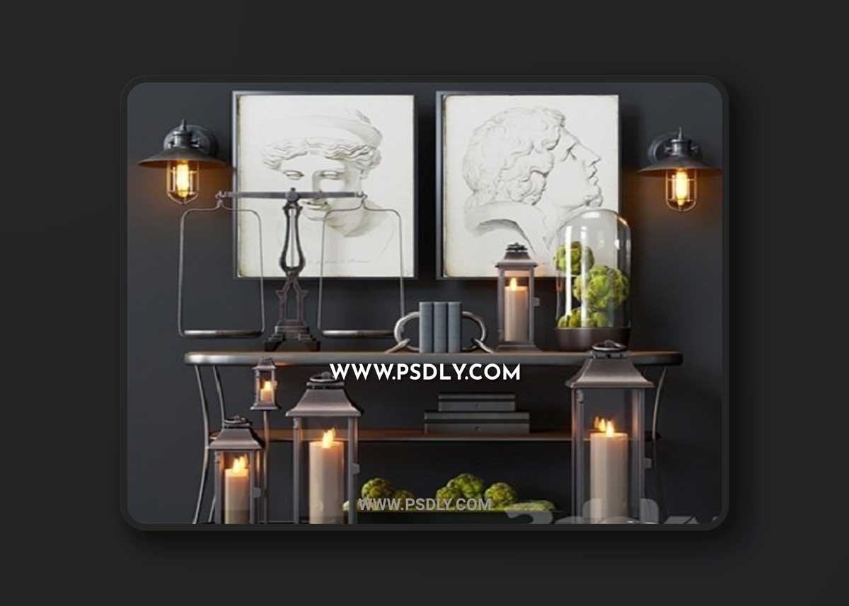 Pottery Barn Decorative Set 3D Model